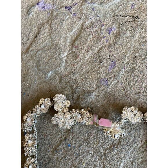 Estate Necklace Rhinestone Glam 1950s NG Collar Beautiful Hollywood - Picture 4 of 10